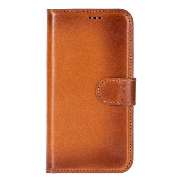 iPhone 17 Uitneembaar leren Bookcase - Burned Cognac