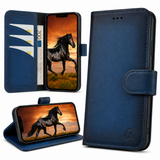 iPhone 17 leren Solid Bookcase - Midnight Blue