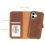 iPhone 17 Afneembare Leren Wallet Case - RFID, MagSafe & Kaarthouder