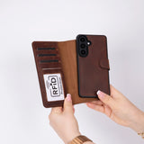 Samsung Galaxy S26 Plus Hoesje Leer Uitneembare Portemonnee met Pasjeshouder & Draadloos Opladen