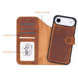 iPhone 17 Air Leren Uitneembare Wallet Case - RFID, MagSafe & Kaarthouder