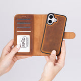 iPhone 17 Afneembare Leren Wallet Case - RFID, MagSafe & Kaarthouder
