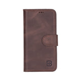 iPhone 16E Uitneembare leren BookCase hoesje