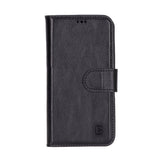 iPhone 16E Uitneembare leren BookCase hoesje