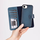 iPhone 16E Uitneembare leren BookCase hoesje