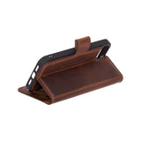 iPhone 16e Uitneembare leren BookCase Hoesje