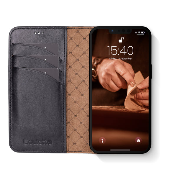 Bouletta iPhone 16e Uitneembare BookCase - Rustic Black