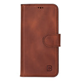 iPhone 17 Uitneembaar leren Bookcase - Antic Coffee