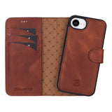 Bouletta iPhone 16e Uitneembare BookCase - Antic Coffee