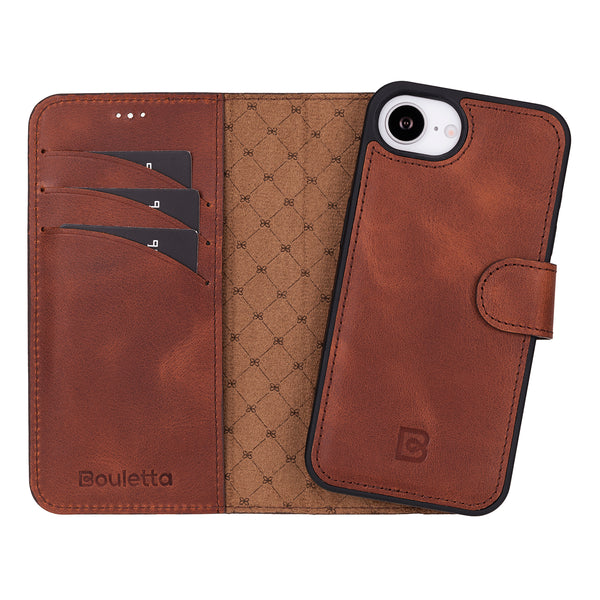 Bouletta iPhone 16e Uitneembare BookCase - Antic Coffee
