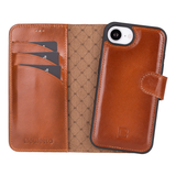 Bouletta iPhone 16e Uitneembare BookCase - Burned Cognac