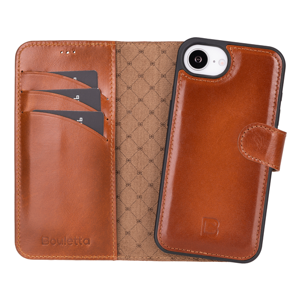 Bouletta iPhone 16e Uitneembare BookCase - Burned Cognac