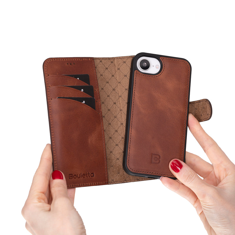 Bouletta iPhone 16e Uitneembare BookCase - Antic Coffee