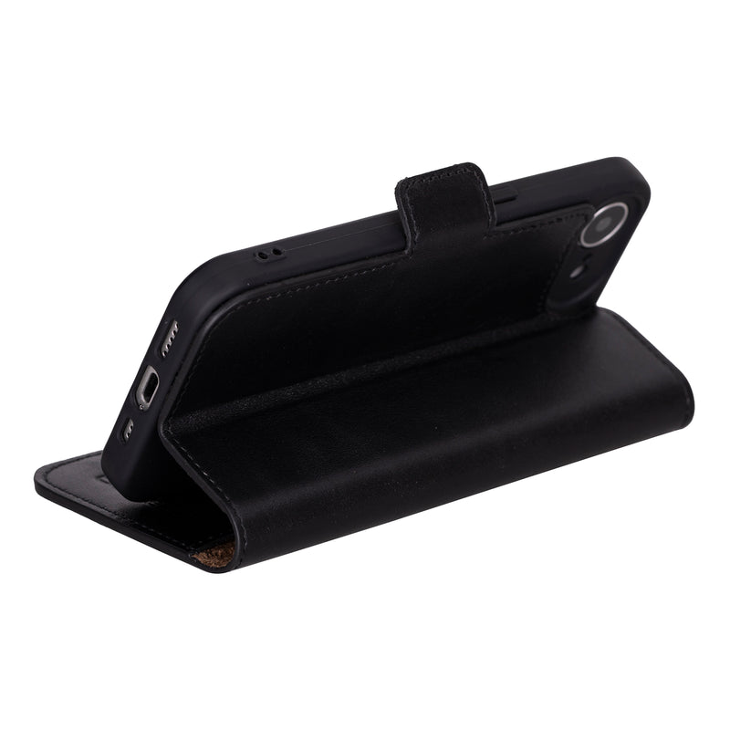 iPhone 17 Pro leren Solid Bookcase - Rustic Black