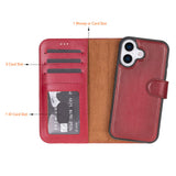 iPhone 17 Afneembare Leren Wallet Case - RFID, MagSafe & Kaarthouder