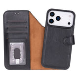 iPhone 17 Pro Uitneembare leren Wallet Case - RFID, MagSafe & Kaarthouder