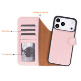 iPhone 17 Pro Uitneembare leren Wallet Case - RFID, MagSafe & Kaarthouder