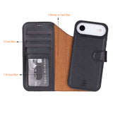 iPhone 17 Air Afneembare Leren Wallet Case - RFID, MagSafe & Kaarthouder