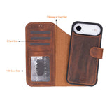 iPhone 17 Air Afneembare Leren Wallet Case - RFID, MagSafe & Kaarthouder
