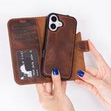 iPhone 17 Afneembare Leren Wallet Case - RFID, MagSafe & Kaarthouder