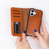 iPhone 17 Afneembare Leren Wallet Case - RFID, MagSafe & Kaarthouder