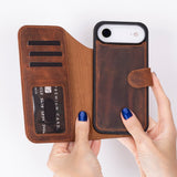iPhone 17 Air Afneembare Leren Wallet Case - RFID, MagSafe & Kaarthouder