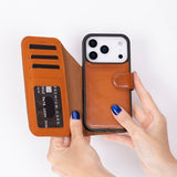 iPhone 17 Pro Uitneembare leren Wallet Case - RFID, MagSafe & Kaarthouder