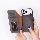 iPhone 17 Pro Uitneembare leren Wallet Case - RFID, MagSafe & Kaarthouder