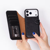 iPhone 17 Pro Uitneembare leren Wallet Case - RFID, MagSafe & Kaarthouder