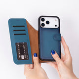 iPhone 17 Pro Uitneembare leren Wallet Case - RFID, MagSafe & Kaarthouder