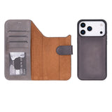 iPhone 17 Pro Uitneembare leren Wallet Case - RFID, MagSafe & Kaarthouder
