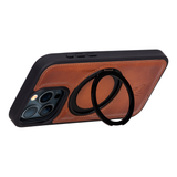 Pulledro iPhone 15 Pro Max BackCover met Kickstand & Keyring houder - Burned Cognac