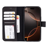 iPhone 16 Pro Uitneembare leren BookCase Hoesje