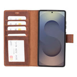 Samsung Galaxy S25 Ultra Leren BookCase Afneembaar & Kaarthouder
