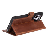 Samsung Galaxy S25 Ultra Leren BookCase Afneembaar & Kaarthouder