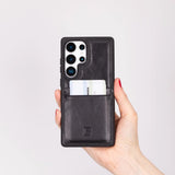 Samsung Galaxy S25 Ultra Hoesje Leer met Pasjeshouder – Slim Back Cover