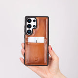 Samsung Galaxy S25 Ultra Hoesje Leer met Pasjeshouder – Slim Back Cover