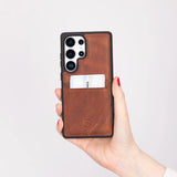 Samsung Galaxy S25 Ultra Hoesje Leer met Pasjeshouder – Slim Back Cover