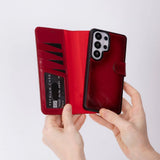 Samsung Galaxy S26 Ultra Hoesje Leer - Uitneembare Portemonnee met Pasjeshouder & Draadloos Opladen