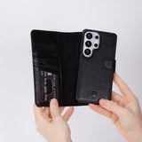 Samsung Galaxy S26 Ultra Hoesje Leer - Uitneembare Portemonnee met Pasjeshouder & Draadloos Opladen