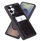 Samsung Galaxy S25 Ultra Hoesje Leer met Pasjeshouder – Slim Back Cover