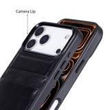 iPhone 17 Pro Max leren Flex Cover Hoesje met Kaarthouder - Ultra Slim & Luxe