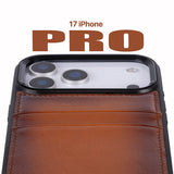 iPhone 17 Pro leren Flex Cover Hoesje met Kaarthouder - Ultra Slim & Luxe