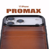 iPhone 17 Pro Max leren Flex Cover Hoesje met Kaarthouder - Ultra Slim & Luxe