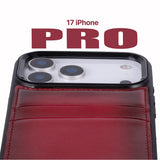 iPhone 17 Pro leren Flex Cover Hoesje met Kaarthouder - Ultra Slim & Luxe