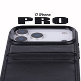 iPhone 17 Pro leren Flex Cover Hoesje met Kaarthouder - Ultra Slim & Luxe