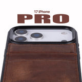 iPhone 17 Pro leren Flex Cover Hoesje met Kaarthouder - Ultra Slim & Luxe