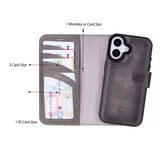 iPhone 17 Leren Uitneembare Wallet Case - RFID, MagSafe & Kaarthouder