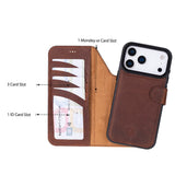 iPhone 17 Pro Max Uitneembare Leren Wallet Case - RFID, MagSafe & Kaarthouder