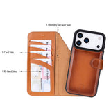 iPhone 17 Pro Max Uitneembare Leren Wallet Case - RFID, MagSafe & Kaarthouder